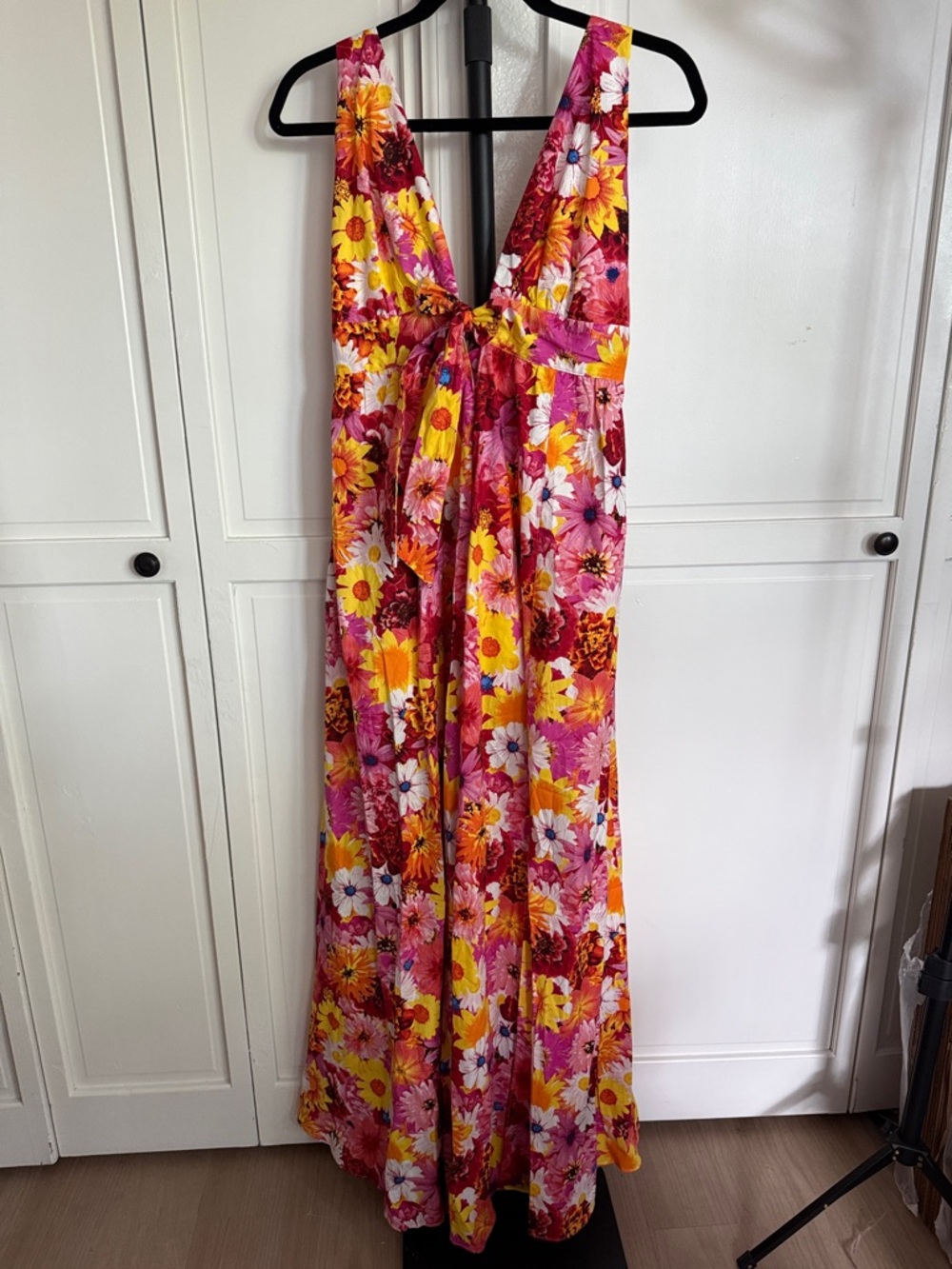 Buddy Love Pink and Yellow Floral Maxi Dress 100% Cotton